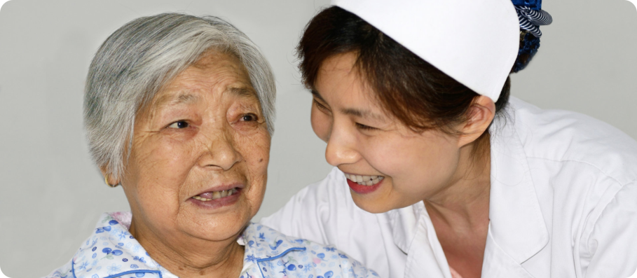 Asian nurse and elderly
